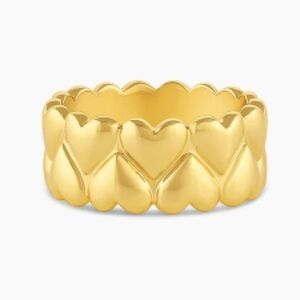 Gorjana New Size 9‎ 18k Gold Plated Brass Lou Heart Statement Ring